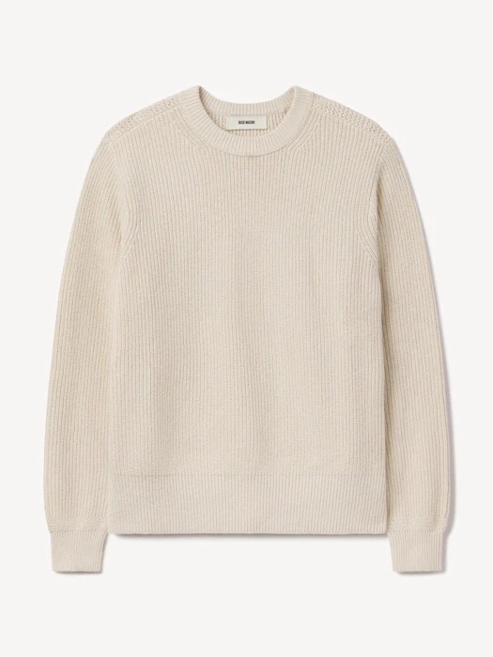 Buck Mason Seafarer Rib Crewneck Sweater - cream color